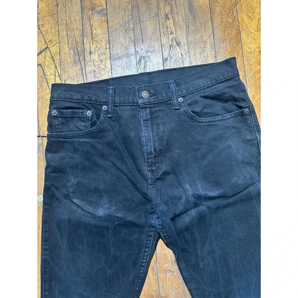 Levi's 512 Jeans Men's Size 31x30 Black Denim Slim Fit‎ Flat Front Straight Leg